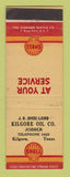 Matchbook Cover - Shell oil gas Kilgore TX WEAR