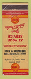 Matchbook Cover - Shell oil gas Klem & Schroeder Alvin TX LAMINATED