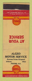 Matchbook Cover - Shell oil gas Algeo Athens OH  WEAR LAMINATED