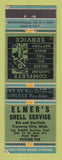 Matchbook Cover - Shell oil gas Elmer's Traverse City MI