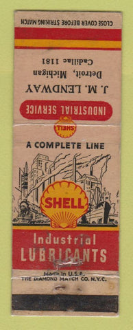 Matchbook Cover - Shell oil gas JM Lendway Detroit MI WORN LAMINATED