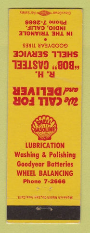 Matchbook Cover - Shell oil gas RH Bob Casteel Indio CA LAMINATED