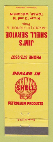 Matchbook Cover - Shell oil gas Jim's Tomah WI
