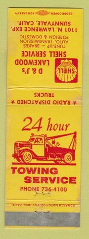 Matchbook Cover - Shell oil gas D&J's Sunnyvale CA WEAR