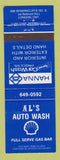 Matchbook Cover - Shell oil gas Al's Car Wash London ON