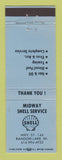 Matchbook Cover - Shell oil gas Midway Service Random Lake WI