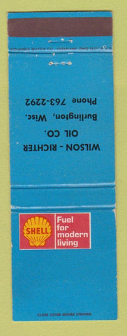 Matchbook Cover - Shell oil gas Wilson Richter Burlington WI