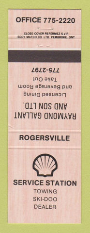 Matchbook Cover - Shell oil gas Rogersville NB Ski Doo Snowmobiles #2