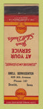 Matchbook Cover - Shell oil gas Servicenter Dewitt IA LAMINATED
