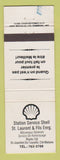 Matchbook Cover - Shell oil gas St Laurent and Fils Matane QC WEAR