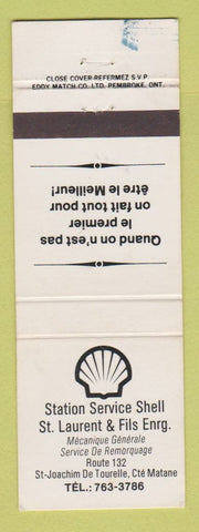 Matchbook Cover - Shell oil gas St Laurent and Fils Matane QC WEAR