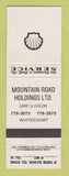 Matchbook Cover - Shell oil gas Mountain Road Holdings Whitecourt AB