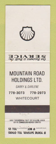 Matchbook Cover - Shell oil gas Mountain Road Holdings Whitecourt AB