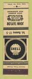 Matchbook Cover - Shell oil gas John Taylor West Rumney NH