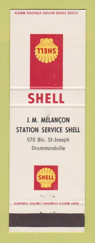 Matchbook Cover - Shell oil gas JM Melancon Drummondville QC