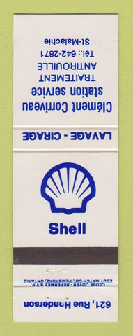 Matchbook Cover - Shell oil gas Clement Corriveau St Malachie QC