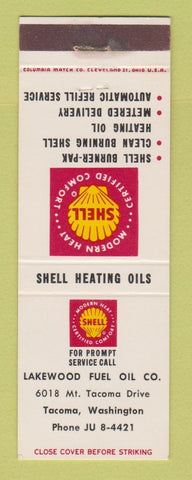 Matchbook Cover - Shell oil gas Lakewood Fuel Tacoma WA
