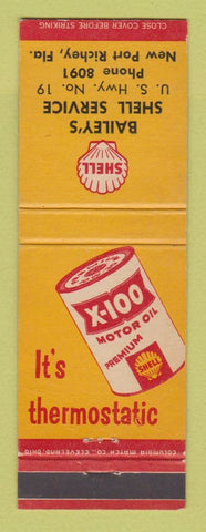 Matchbook Cover - Shell oil gas Bailey's New Port Richey FL