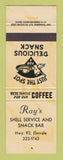 Matchbook Cover - Shell oil gas Ray's Service Elmvale ON