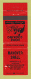 Matchbook Cover - Shell oil gas Hanover IL ORANGE WEAR