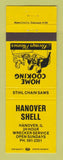 Matchbook Cover - Shell oil gas Hanover IL YELLOW