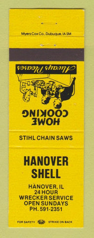 Matchbook Cover - Shell oil gas Hanover IL YELLOW