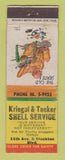 Matchbook Cover - Shell oil gas Kriegel & Tucker WEAR