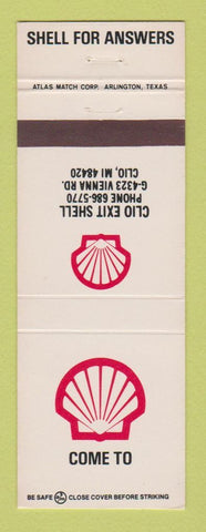 Matchbook Cover - Shell oil gas Clio MI