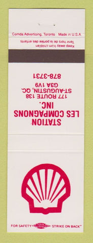 Matchbook Cover - Shell oil gas Les Compagnons St Augustin QC