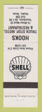 Matchbook Cover - Shell oil gas Hooks TX