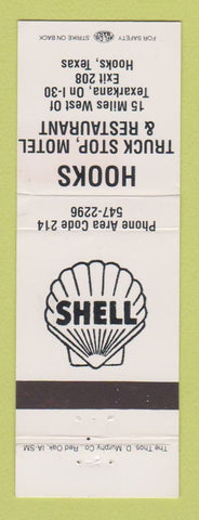 Matchbook Cover - Shell oil gas Hooks TX