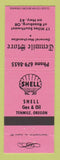 Matchbook Cover - Shell oil gas Tenmile Store Roseburg OR area