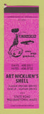Matchbook Cover - Shell oil gas Art Nicklien's Williamstown MA WEAR
