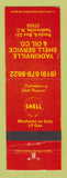 Matchbook Cover - Shell oil gas Yadkinville NC
