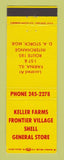 Matchbook Cover - Shell oil gas Keller Farms Frontier Village Farina IL