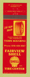Matchbook Cover - Shell oil gas Fairview Tire Center Hudson NY