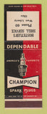 Matchbook Cover - Shell oil gas Champion Spark Plugs West Liberty OH