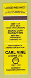 Matchbook Cover - Shell oil gas Carl Vine Canada