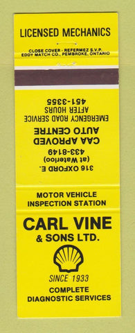 Matchbook Cover - Shell oil gas Carl Vine Canada