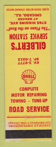 Matchbook Cover - Shell oil gas Gilbert's Chicago IL LAMINATED