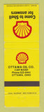 Matchbook Cover - Shell oil gas Ottawa OH