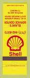 Matchbook Cover - Shell oil gas Blank's Gap PA