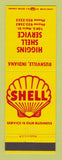 Matchbook Cover - Shell oil gas Higgins Rushville IN