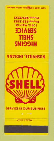 Matchbook Cover - Shell oil gas Higgins Rushville IN