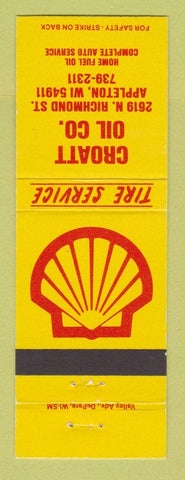 Matchbook Cover - Shell oil gas Croatt Appleton WI
