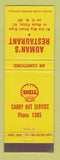 Matchbook Cover - Shell oil gas Auman's Restaurant Rock Falls IL