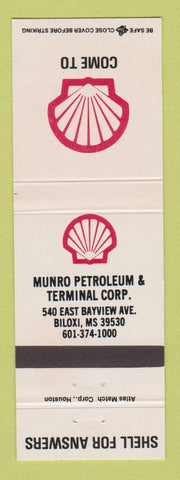 Matchbook Cover - Shell oil gas Munro Biloxi MS
