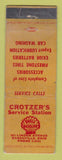 Matchbook Cover - Shell oil gas Crotzer's Zanesville OH WORN LAMINATED