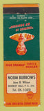 Matchbook Cover - Shell oil gas Norm Burrows Beverly Hills ON WEAR