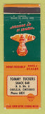 Matchbook Cover - Shell oil gas Tommy Tuckers Orillia ON WEAR